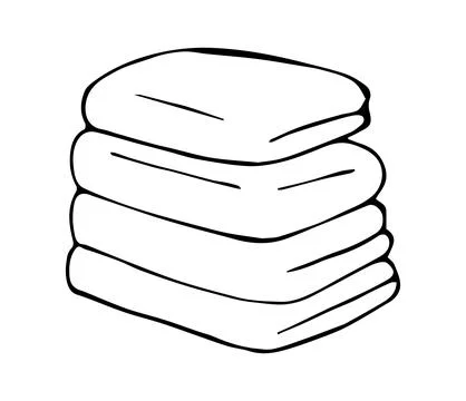 Stacked Folded Towels Hand Drawn Doodle Clipart Stock Illustration
