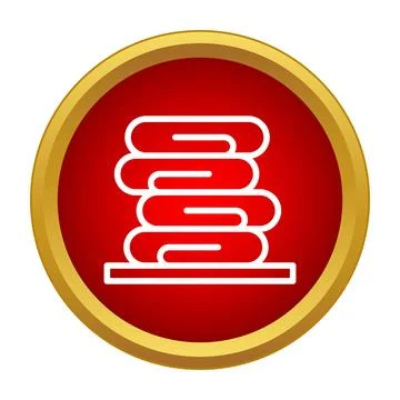 Stacked folded towels icon button concept Stock Illustration