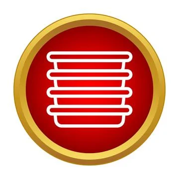Stacked food containers storing kitchenware items icon Stock Illustration