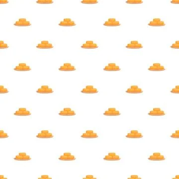 Stacked food on plates seamless pattern background Illustrazione stock
