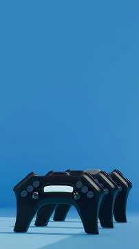 Stacked futuristic game controllers placed upright Stock Illustration