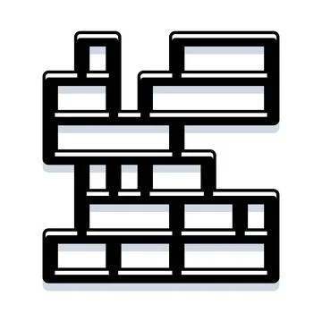 Stacked game blocks forming wall structure イラスト素材