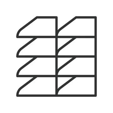 Stacked geometric block pattern, icon in line design. stacked, geometric, block Stockillustratie