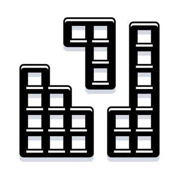 Stacked geometric puzzle blocks forming tower shapes イラスト素材