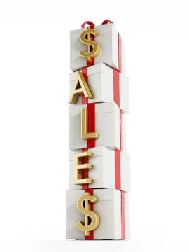 Stacked gift boxes isolated on white background Stock Illustration