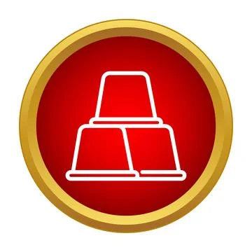 Stacked gold bars icon representing wealth and finance Stock Illustration