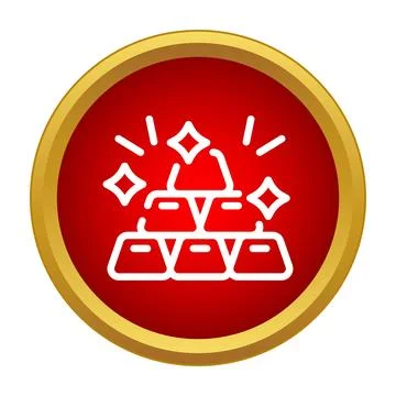 Stacked gold bars icon representing wealth and investment Stock Illustration