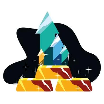 Stacked gold bars Ilustración de archivo