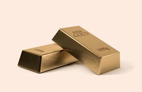 Stacked gold bars, Isolated from background Stock Illustration