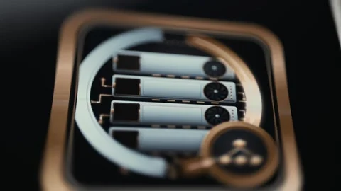 Stacked Graphics Cards In Circular Technology Interface 4K Stock Footage 341334875