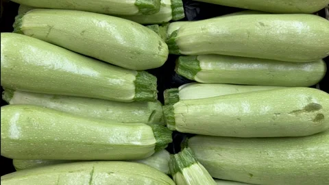 Stacked green zucchini. Stock Footage 288240964