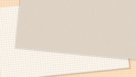 Stacked Grid Paper Sheets for Designing and Drawing on Beige Background Stockillustratie