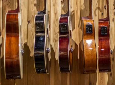 Stacked Guitars Stock Photos