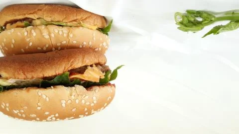 Stacked hamburger Stock Photos