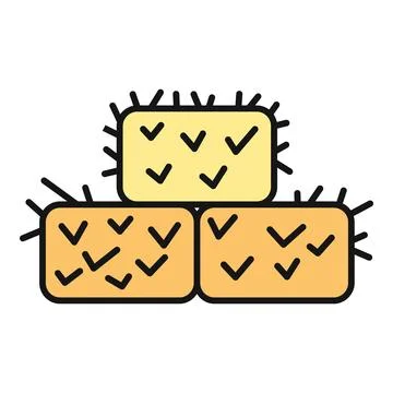 Stacked hay bales icon representing agriculture and harvest Stock Illustration