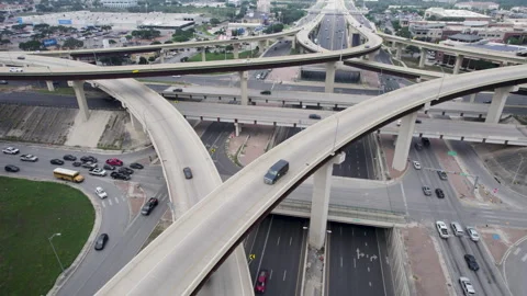 Stacked Highway 1604 Loop San Antonio TX Drone Orbit 5K Stock Footage 277151301