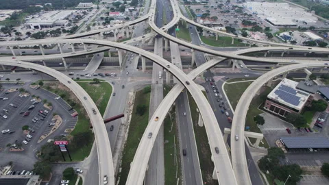 Stacked Highway 1604 Loop San Antonio TX Infrastructure Drone 5K 動画素材 277230068