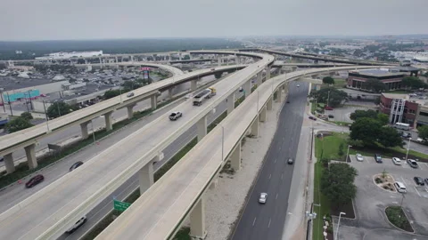 Stacked Highway 1604 Loop San Antonio Traffic Drone 5K Video stock 277237356