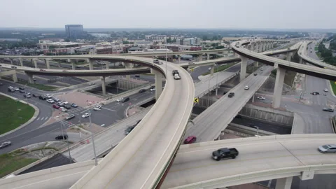 Stacked Highway Interstate Loop 1604 San Antonio Texas Drone 5K Stock Footage 277234821