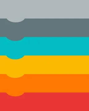 Stacked horizontal bars with curved ends in bold gradient colors. 스톡 일러스트