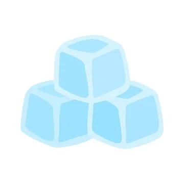 Stacked ice cubes flat cartoon illustration Stock Illustration