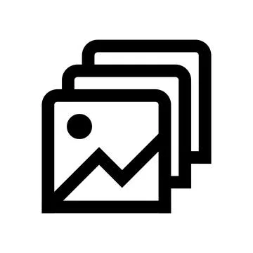 Stacked image gallery icon isolated on a transparent background Stock Illustration