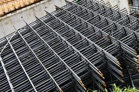 Stacked iron structures for construction Stock-Fotos