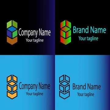 Stacked Isometric Layers logo design Stock Illustration