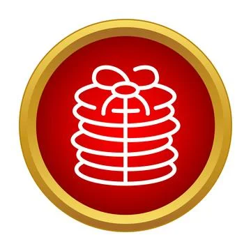 Stacked items tied with a bow icon Stock Illustration