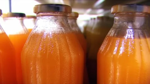 Stacked juice bottles Video stock 8994453