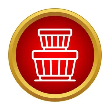 Stacked kitchen bowl storage containers icon 库存插图