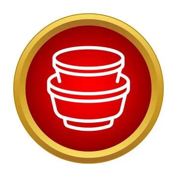 Stacked kitchen bowls dishware icon symbol Stock-Illustration