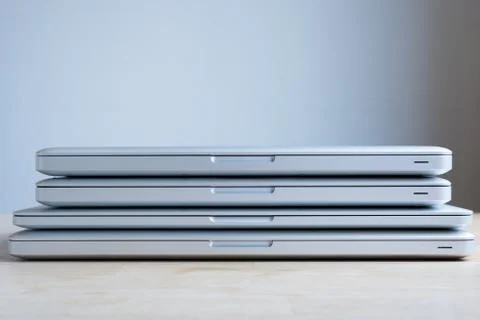 Stacked Laptops Stock Photos