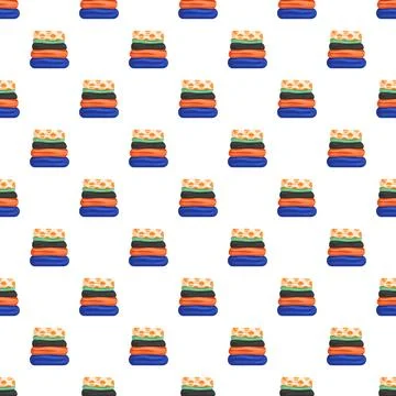 Stacked laundry clothing seamless pattern background 스톡 일러스트