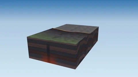 Stacked lava flow sequence basalt pile Stock Footage 342597245
