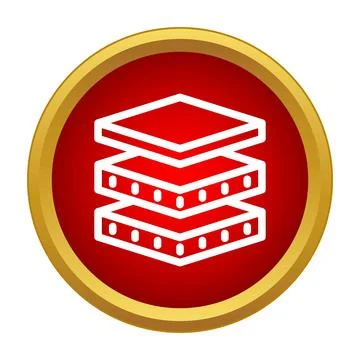 Stacked layers icon representing data organization structure Stock Illustration