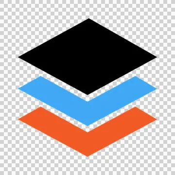 Stacked layers icon representing digital organization and data management Stock Illustration