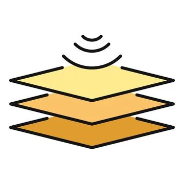 Stacked layers receiving wireless signal icon Stock Illustration