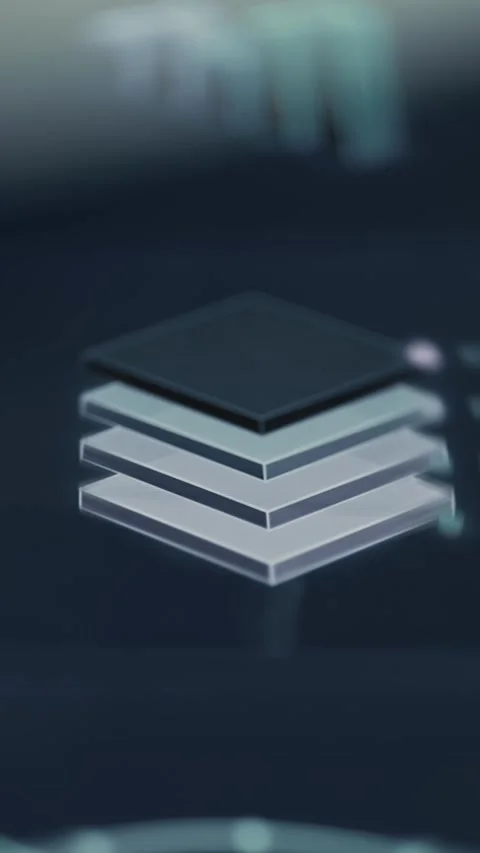 Stacked layers show scalable cloud architecture Stock Footage 342492566