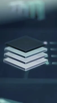 Stacked layers show scalable cloud architecture Stock Photos