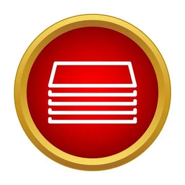 Stacked layers symbol in a red circle icon 库存插图