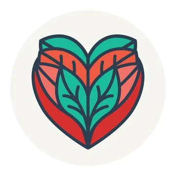 Stacked Leaf Heart Stock Illustration