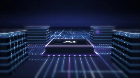 Stacked Memory Towers AI Compute Core Loop 스톡 동영상 343250067