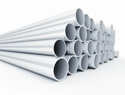Stacked metallic tubes Stock Illustration