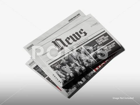 Stacked Newspaper Mockup PSD-sjabloon