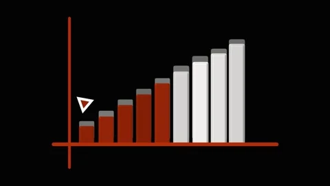 Stacked objects animation with growth heights. Stacked objects digital prog.. Stock Footage 337566725