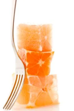 Stacked orange cubes Foto stock