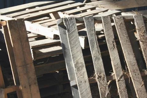 Stacked pallets Stock Photos