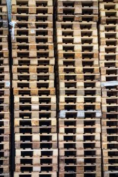 Stacked pallets Stock Photos