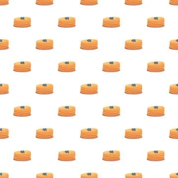 Stacked pancakes seamless pattern for breakfast and dessert Stock Illustration